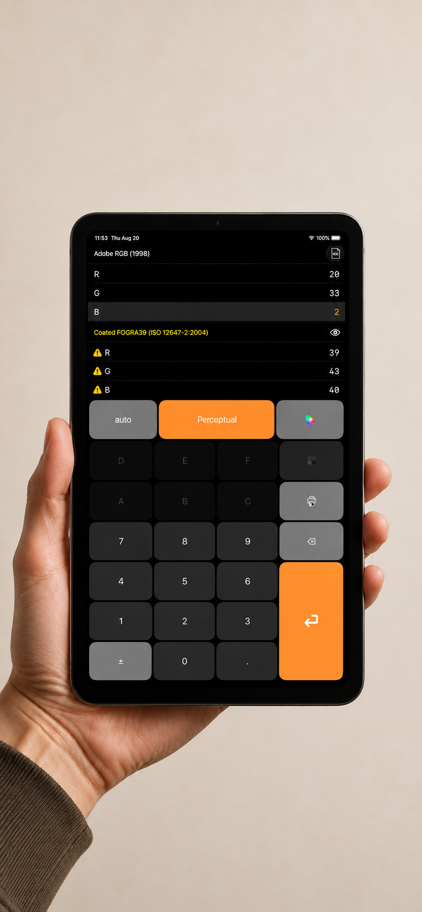 calc ICC profile controls